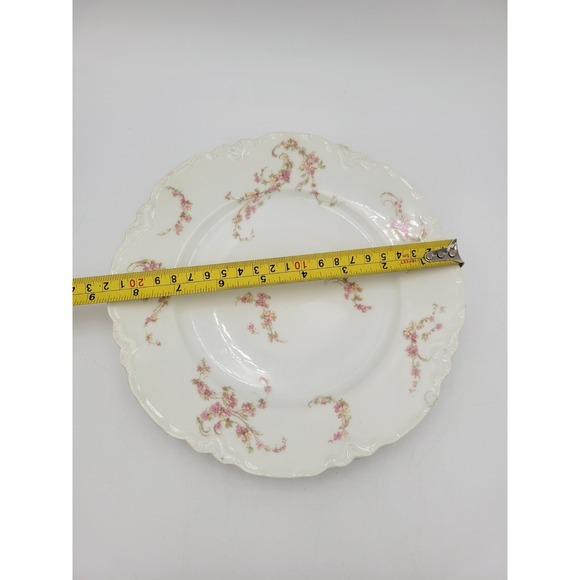 2 Antique Haviland Limoges 8.5 Salad Plates 233 Norma Pink Yellow Flowers AS-IS - Picture 10 of 10